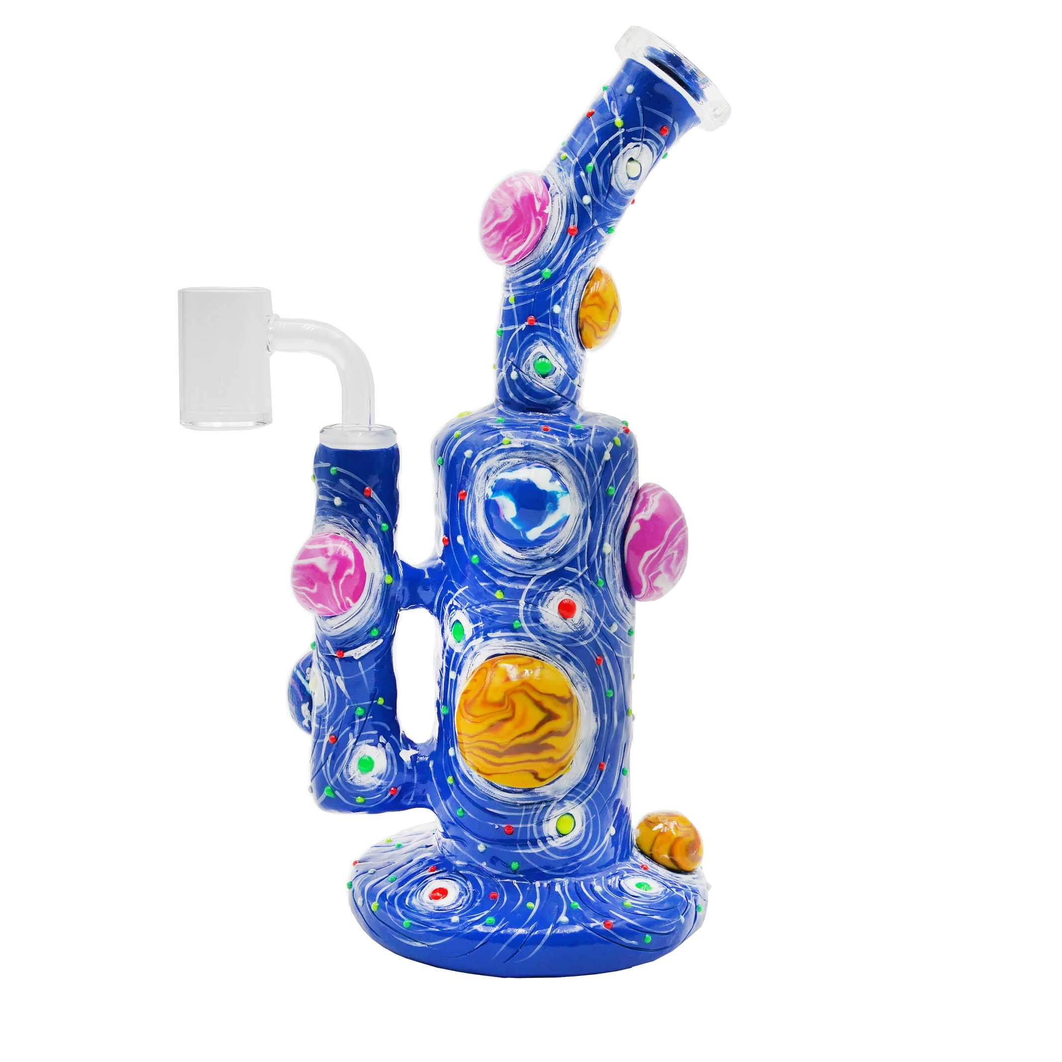 3D Astronaut With Rocket In Space Bent Neck Waterpipe | 10 inch - image 2 of 2